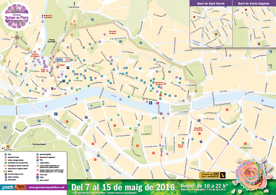 Girona Temps de Flors 2016 map plan planol