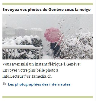 Chamelle Photography front cover Tribune de Geneve TDG newspaper