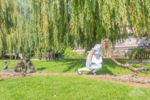 Alice in Wonderland photoshoot - Fairytale Travel - Lewis Carroll in Guildford Surrey UK - white rabbit