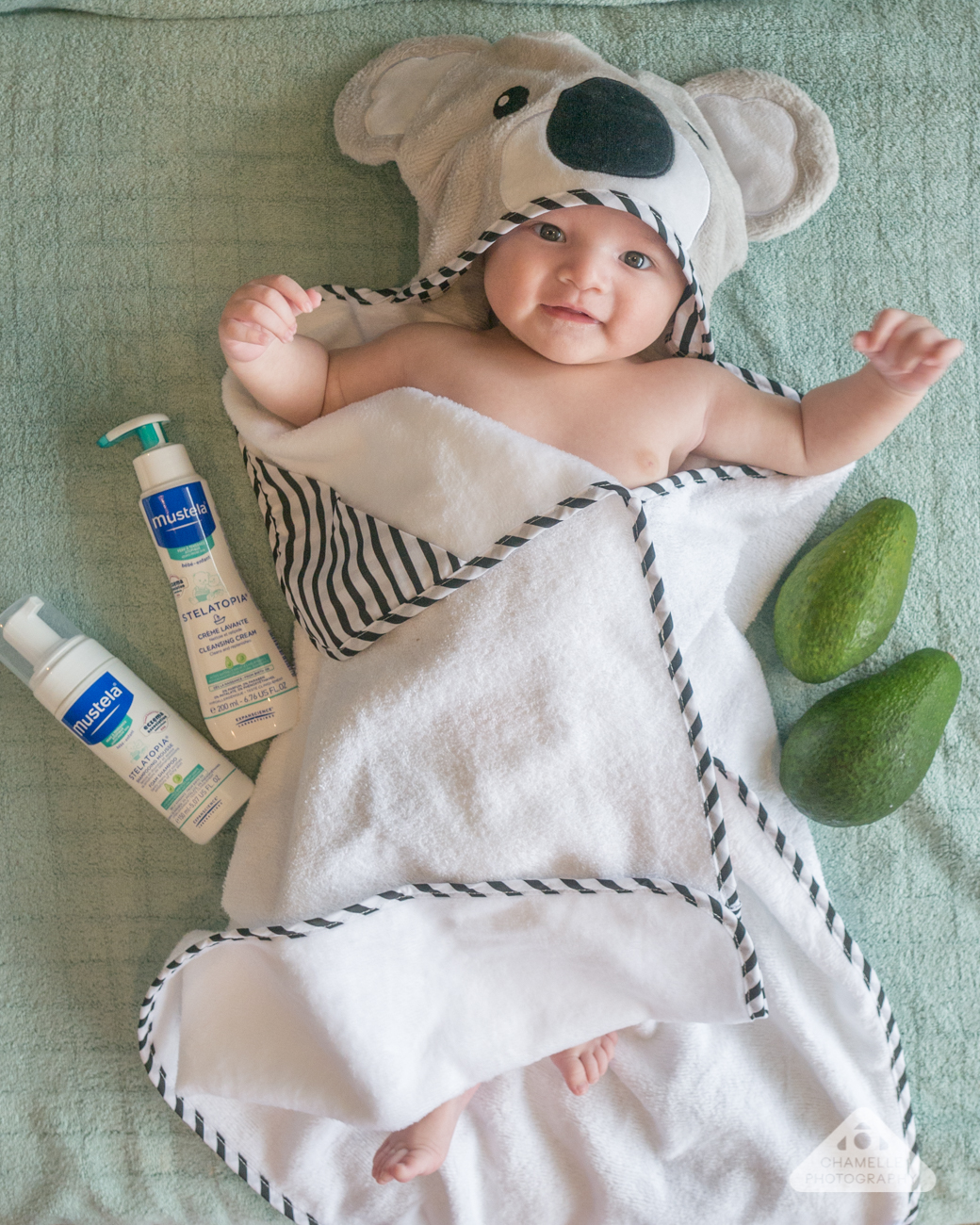 Bubba Blue Koala baby towel Mustela baby skincare Stelatopia eczema