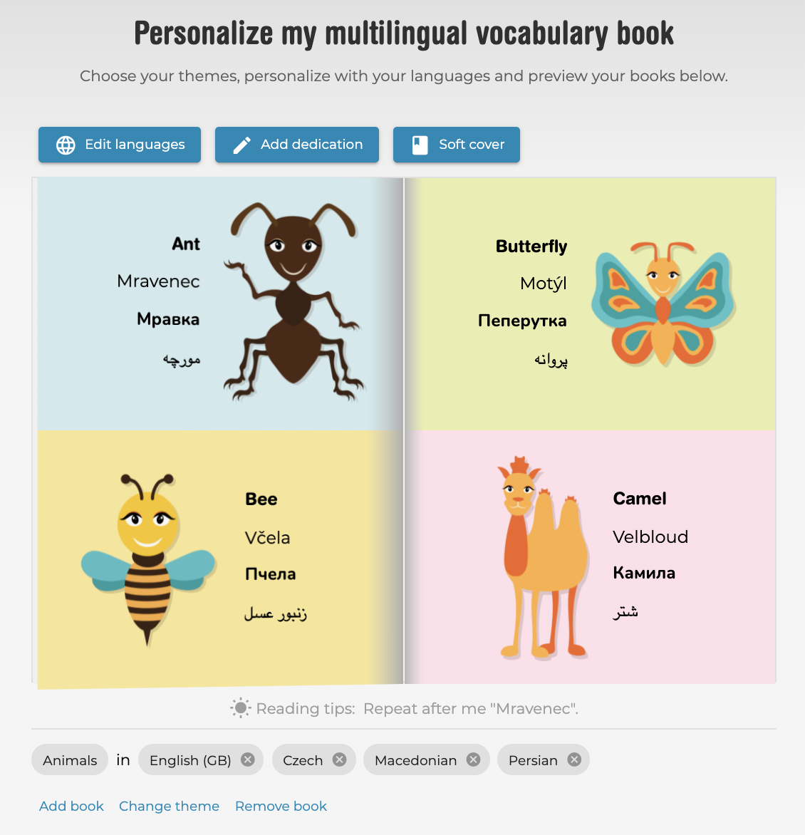 Customizable multilingual children's picture books - Kid of the World