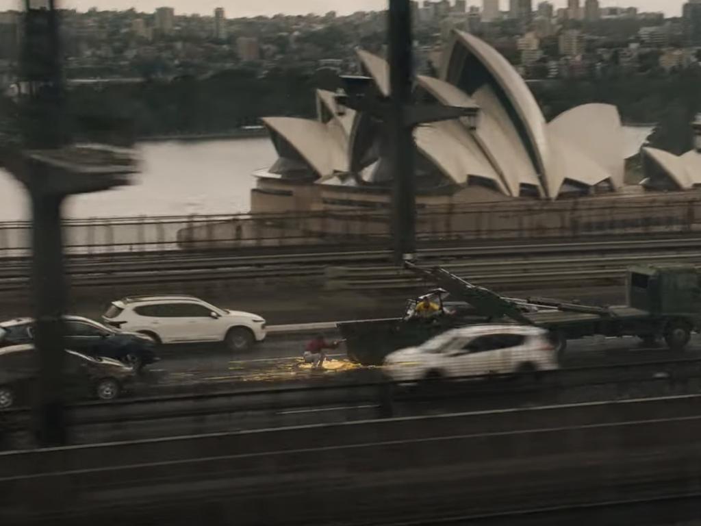 The Fall Guy filming locations in Sydney, Australia - Ryan Gosling Emily Blunt - Sydney Harbour Bridge with Opera House