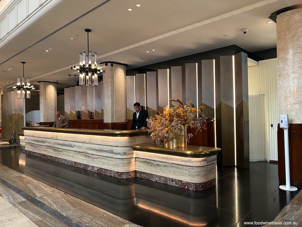 The Fall Guy filming locations in Sydney, Australia - Kimpton Margot Hotel check-in counter